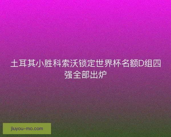 土耳其小胜科索沃锁定世界杯名额D组四强全部出炉